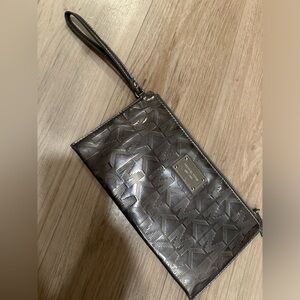 Michael Kors Silver Wristlet with Logo Interior